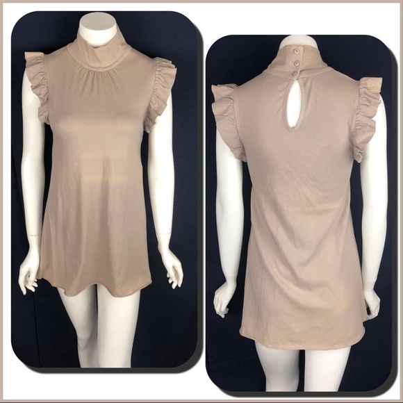 𝅺new-josette HiNeck/FrillyArm/MiniFlare Mini Dress - Picture 1 of 8